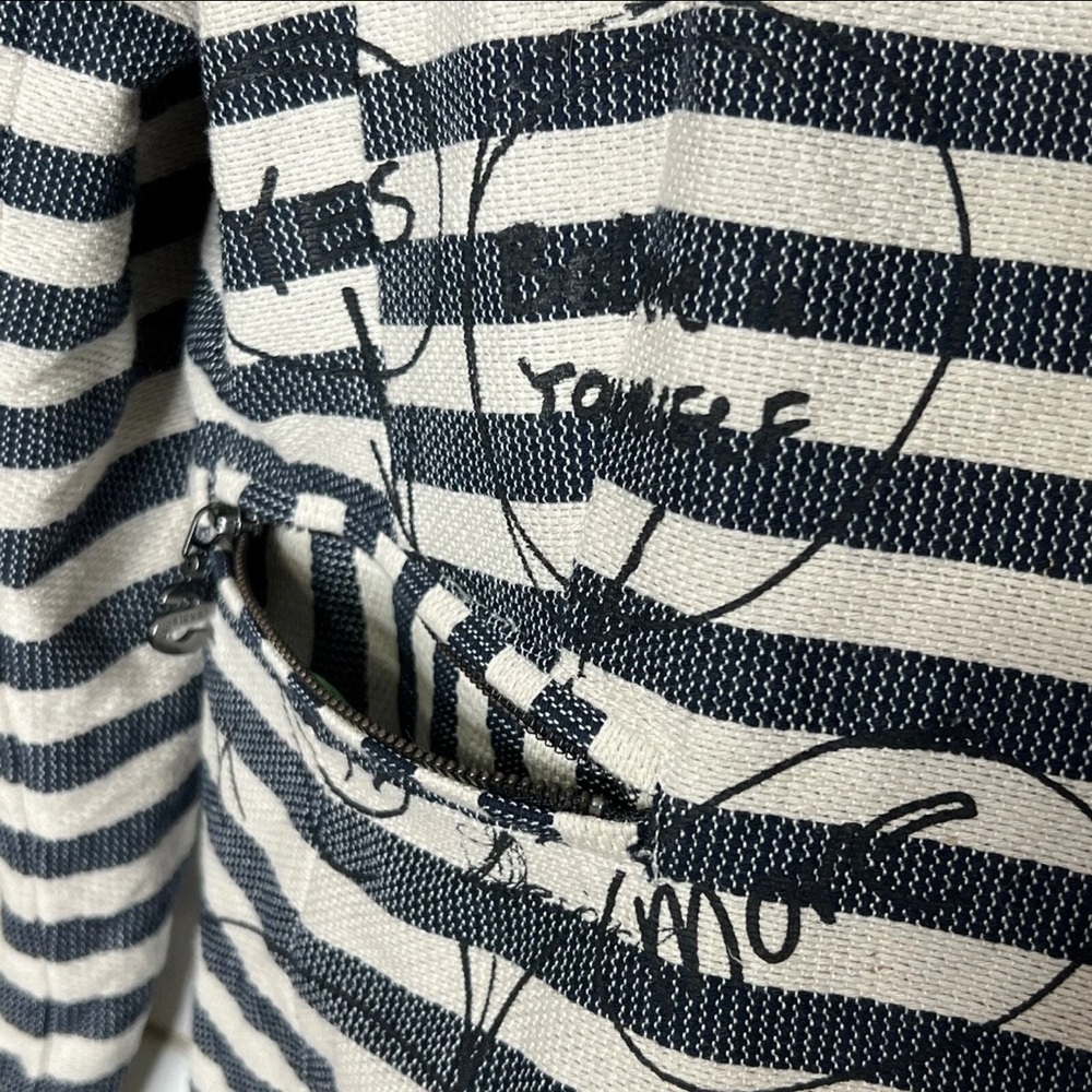 Striped Women's Blazer with Artistic Accents - Picture 7 of 13